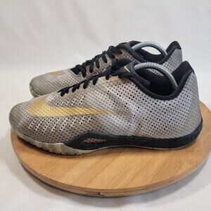 Nike Hyperlive Basketball Sneakers Shoes Men 10 Gray Gold